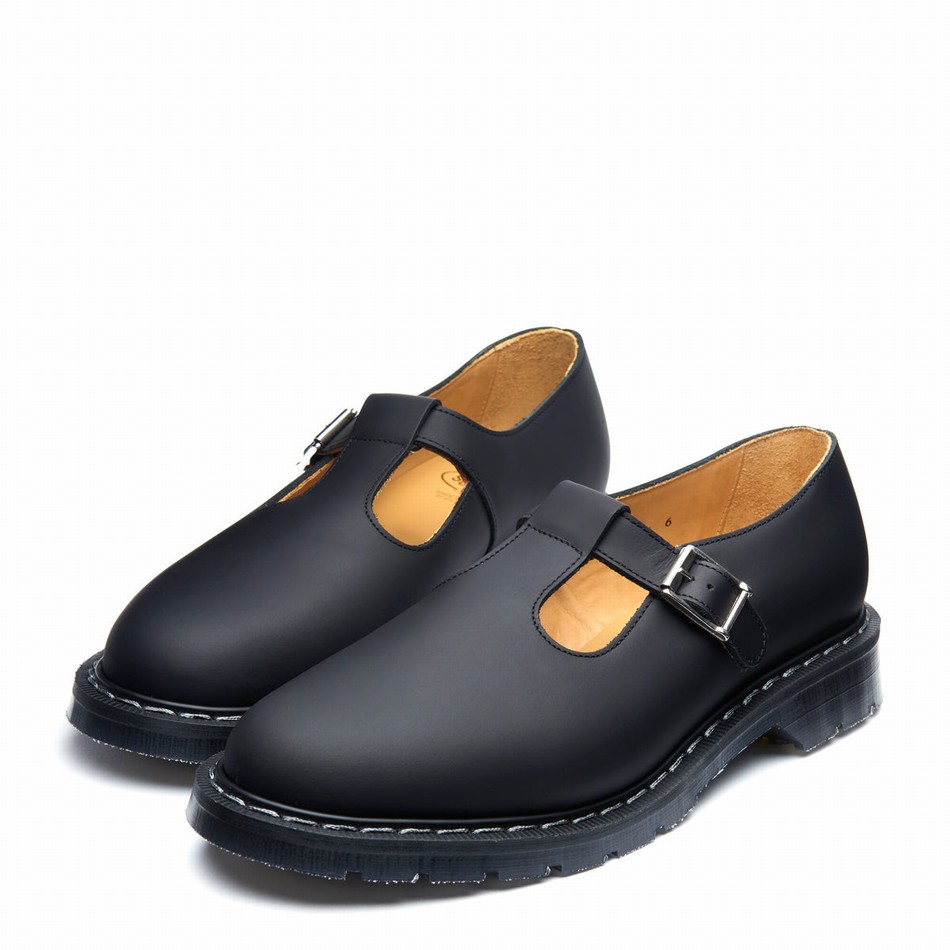 Solovair Greasy Uomo Scarpe Mary Jane Nere | S0-393-BG-G-030