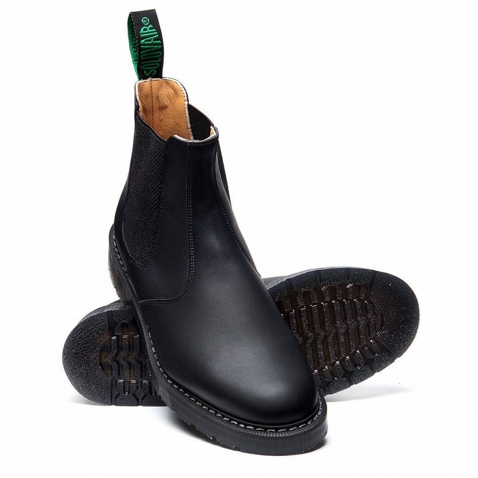 Solovair Greasy Uomo Stivali Dealer Nere | S0-900-BG-G-030