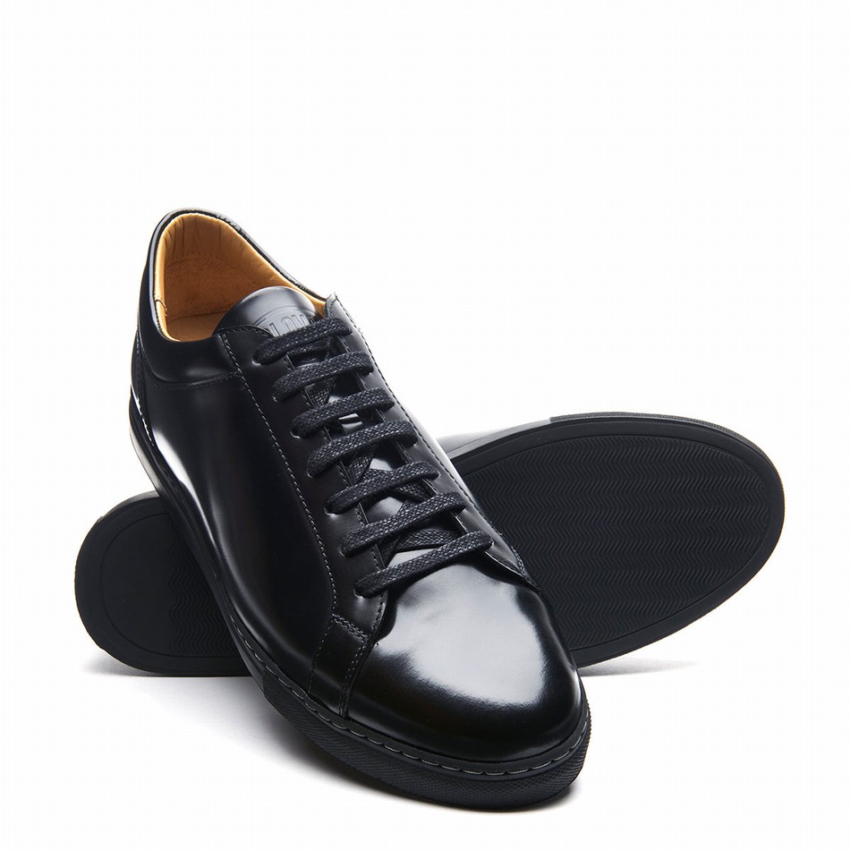 Solovair Hi-Shine 070 Donna Sneakers Nere | S7-070-BK-HS-G-030