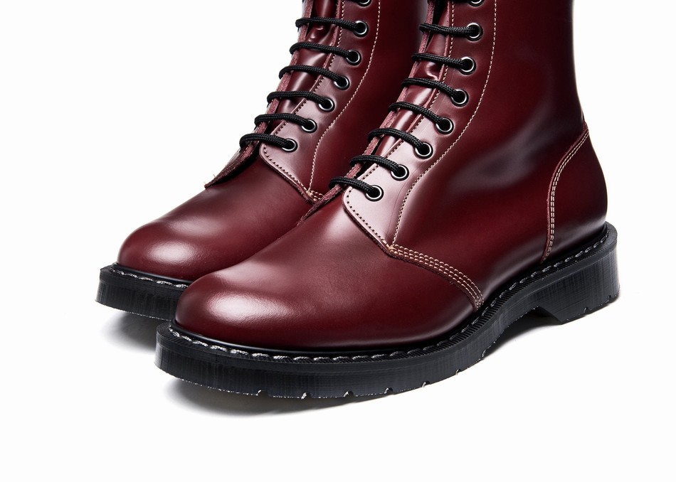 Solovair Hi-Shine 11 Eye Uomo Stivali Astronauti Rosse | S11-969-OX-G-030