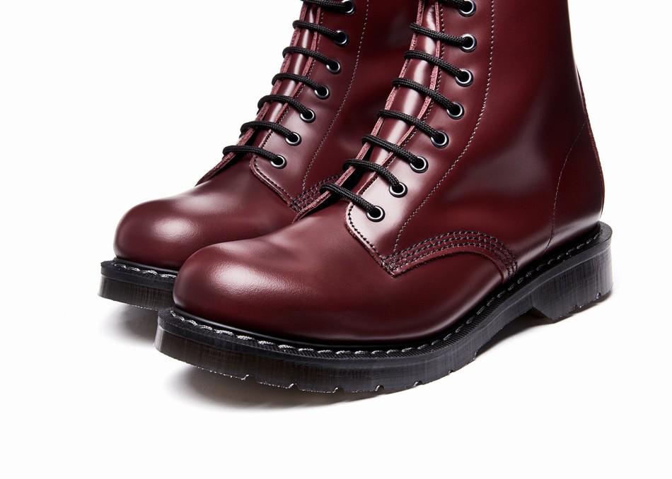Solovair Hi-Shine 11 Eye Uomo Stivali Derby Rosse | S11-981-OX-G-030