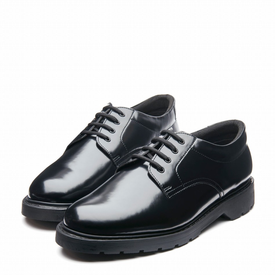 Solovair Hi-Shine 4 Eye Donna Scarpe Gibson Nere | 762-040