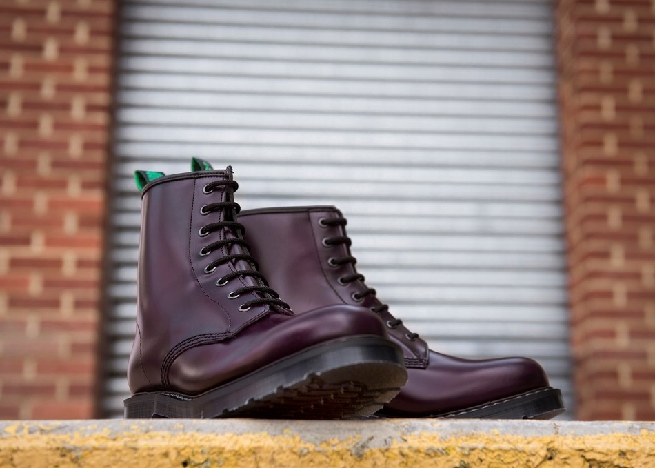 Solovair Hi-Shine 8 Eye Donna Stivali Derby Viola | S8-551-PUR-G-030