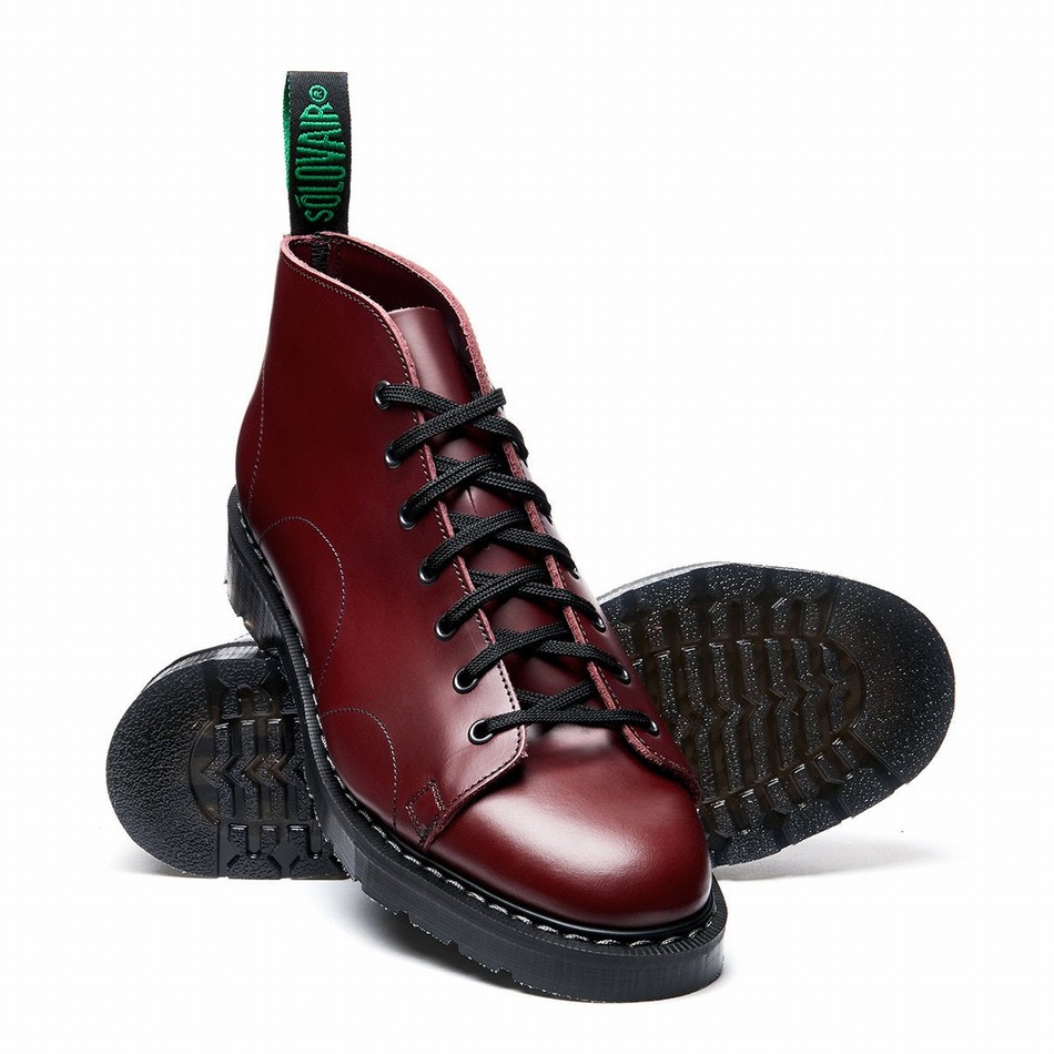 Solovair Hi-Shine Donna Stivali Da Scimmia Rosse | S7-116-OX-G-030