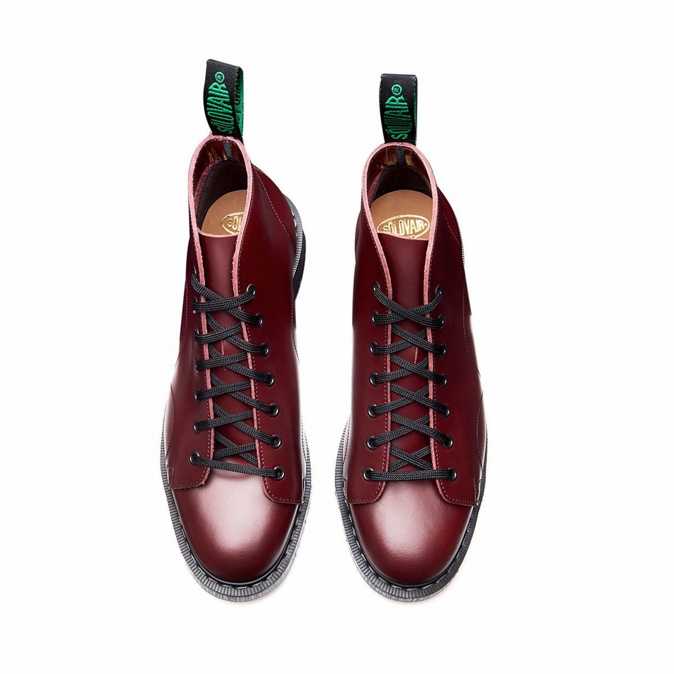 Solovair Hi-Shine Donna Stivali Da Scimmia Rosse | S7-116-OX-G-030