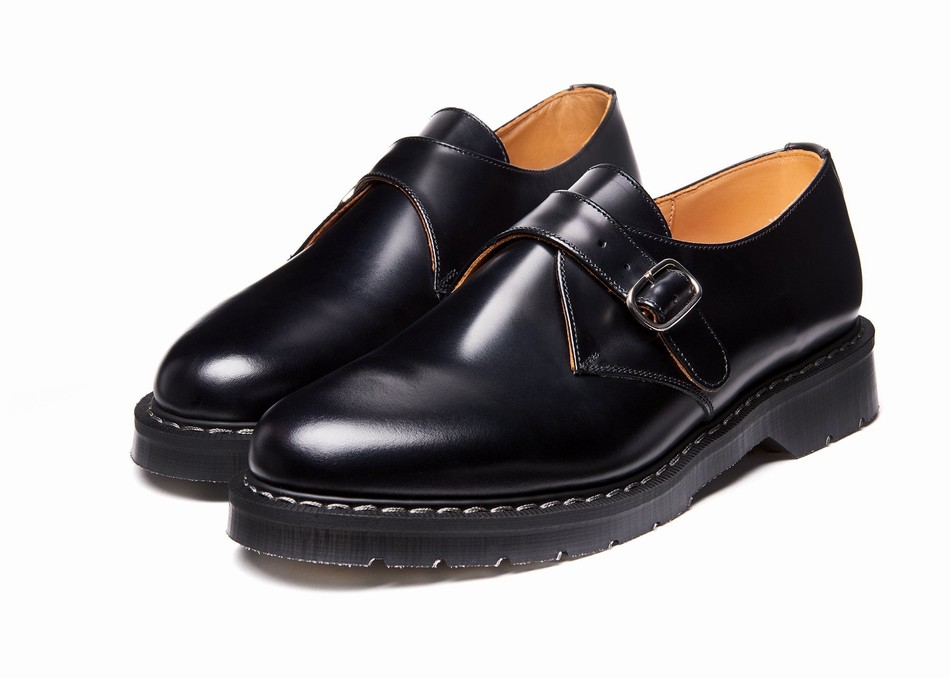 Solovair Hi-Shine Single Buckle Donna Scarpe Monk Nere | S0-060-BK-G-030