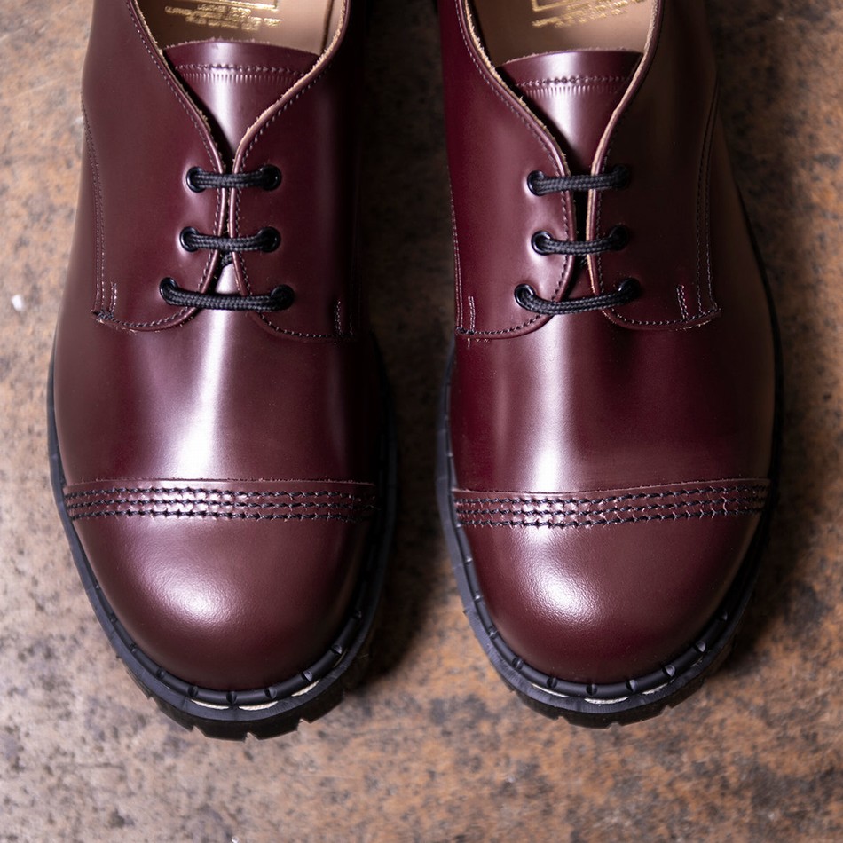 Solovair Hi-Shine Steel Toe Capped Donna Scarpe Gibson Rosse | GF3-1370-OX-030