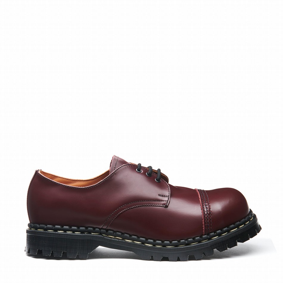 Solovair Hi-Shine Steel Toe Capped Donna Scarpe Gibson Rosse | GF3-1370-OX-030