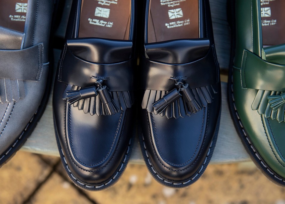 Solovair Hi-Shine Tassel Uomo Mocassini Blu Marino | S0-1022-NV-G-030