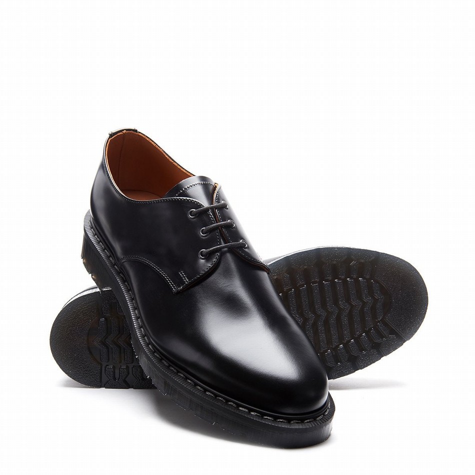 Solovair Hi-Shine Uomo Scarpe Gibson Nere | S3-995-BK-G-030