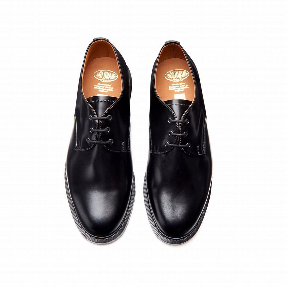 Solovair Hi-Shine Uomo Scarpe Gibson Nere | S3-995-BK-G-030
