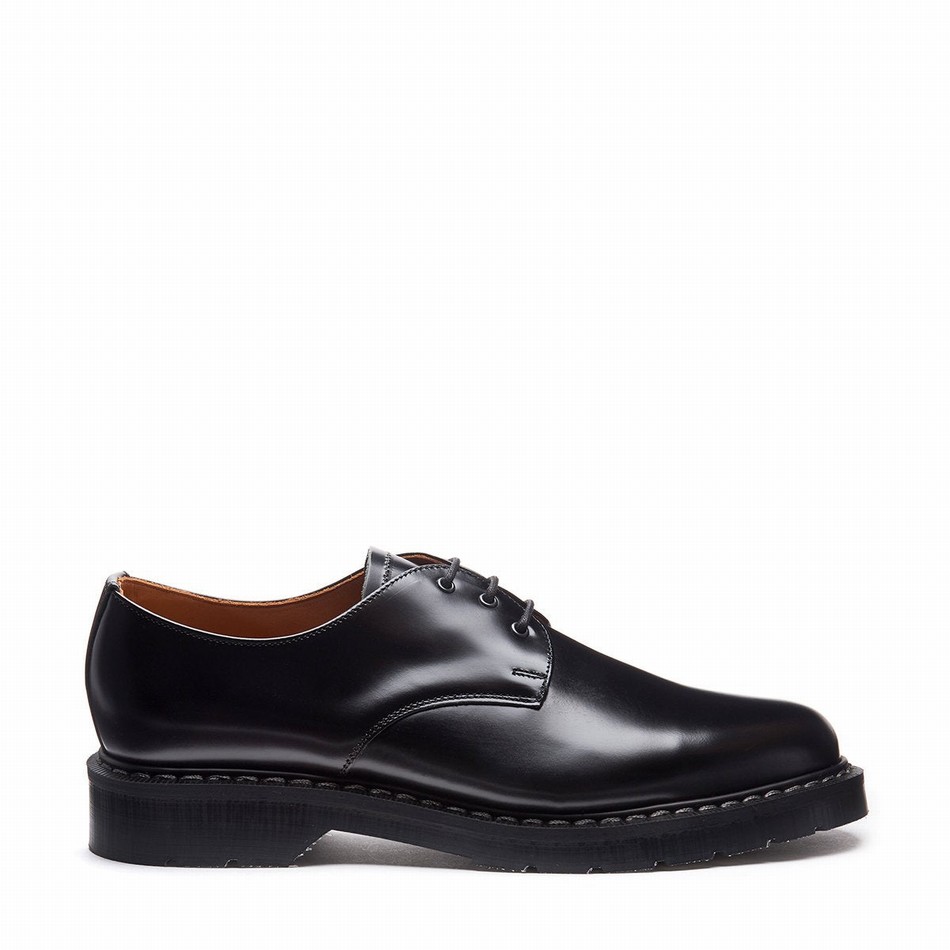 Solovair Hi-Shine Uomo Scarpe Gibson Nere | S3-995-BK-G-030
