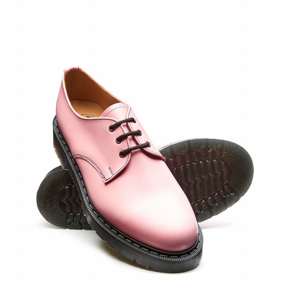 Solovair Hi-Shine Uomo Scarpe Gibson Rosa | S3-995-PK-BL-G-040