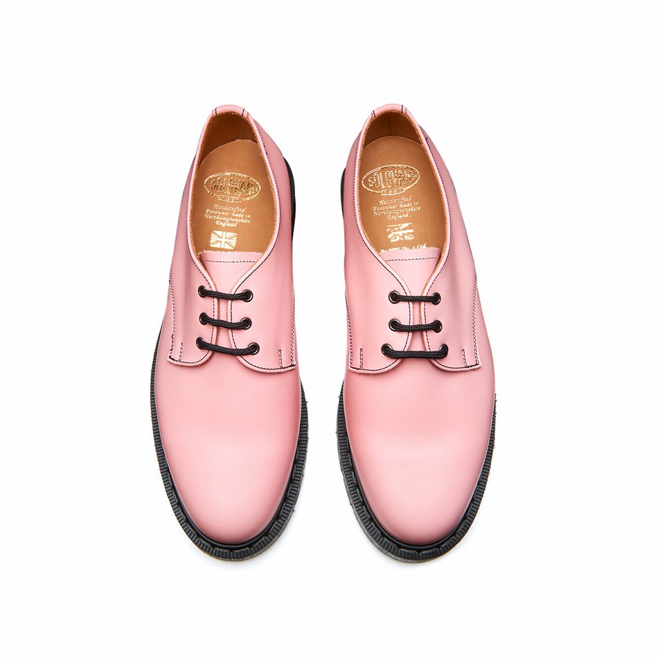 Solovair Hi-Shine Uomo Scarpe Gibson Rosa | S3-995-PK-BL-G-040