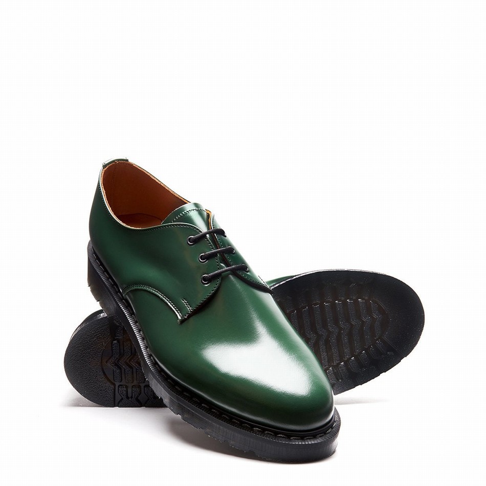 Solovair Hi-Shine Uomo Scarpe Gibson Verdi | S3-995-GN-G-030
