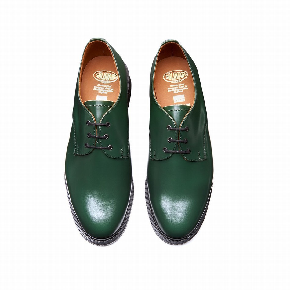 Solovair Hi-Shine Uomo Scarpe Gibson Verdi | S3-995-GN-G-030
