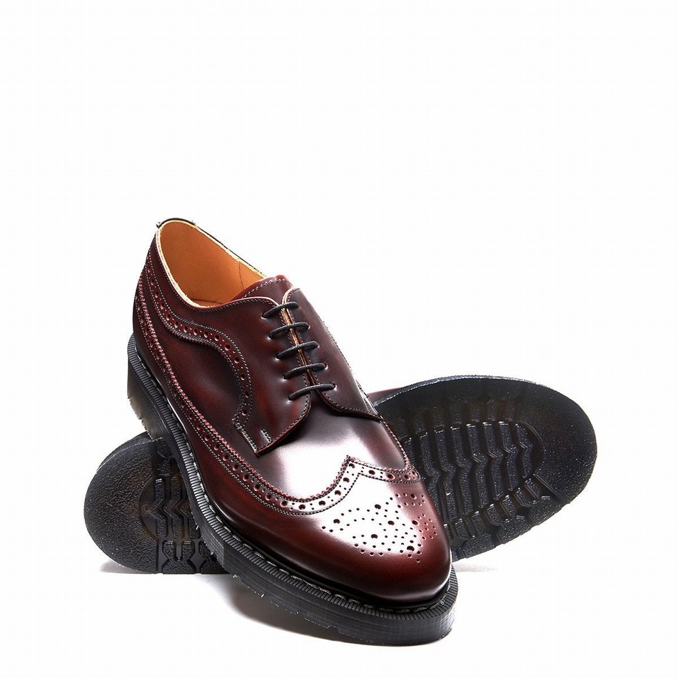 Solovair Rub-Off American Donna Scarpe Brogue Bordeaux | S5-812-BUR-G-030