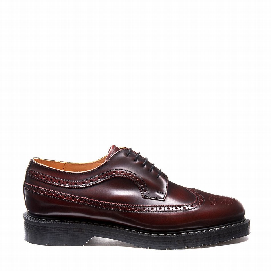 Solovair Rub-Off American Donna Scarpe Brogue Bordeaux | S5-812-BUR-G-030