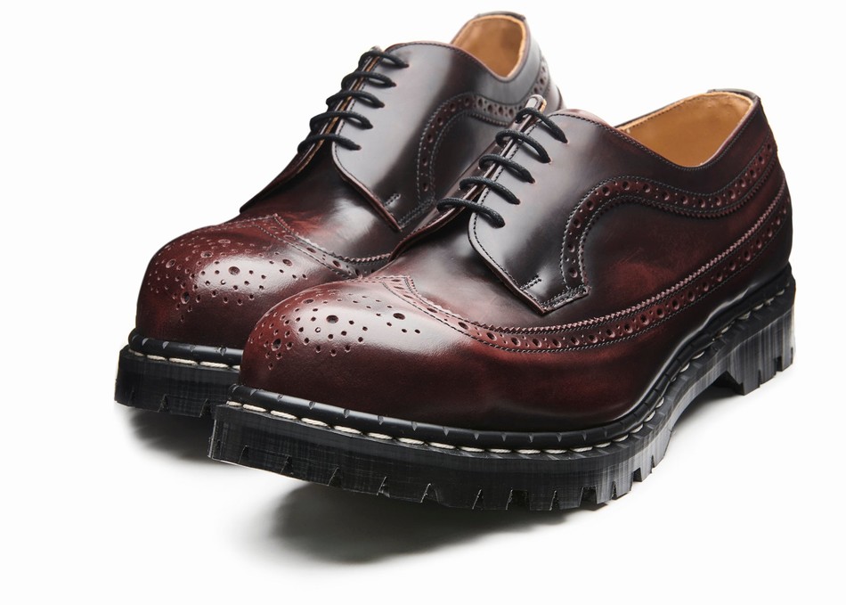 Solovair Rub-Off Steel Toe American Uomo Scarpe Brogue Bordeaux | GF5-1812-BUR-RO-030