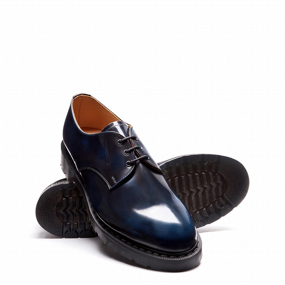 Solovair Rub-Off Uomo Scarpe Gibson Blu Marino | S3-995-NV-RO-G-030
