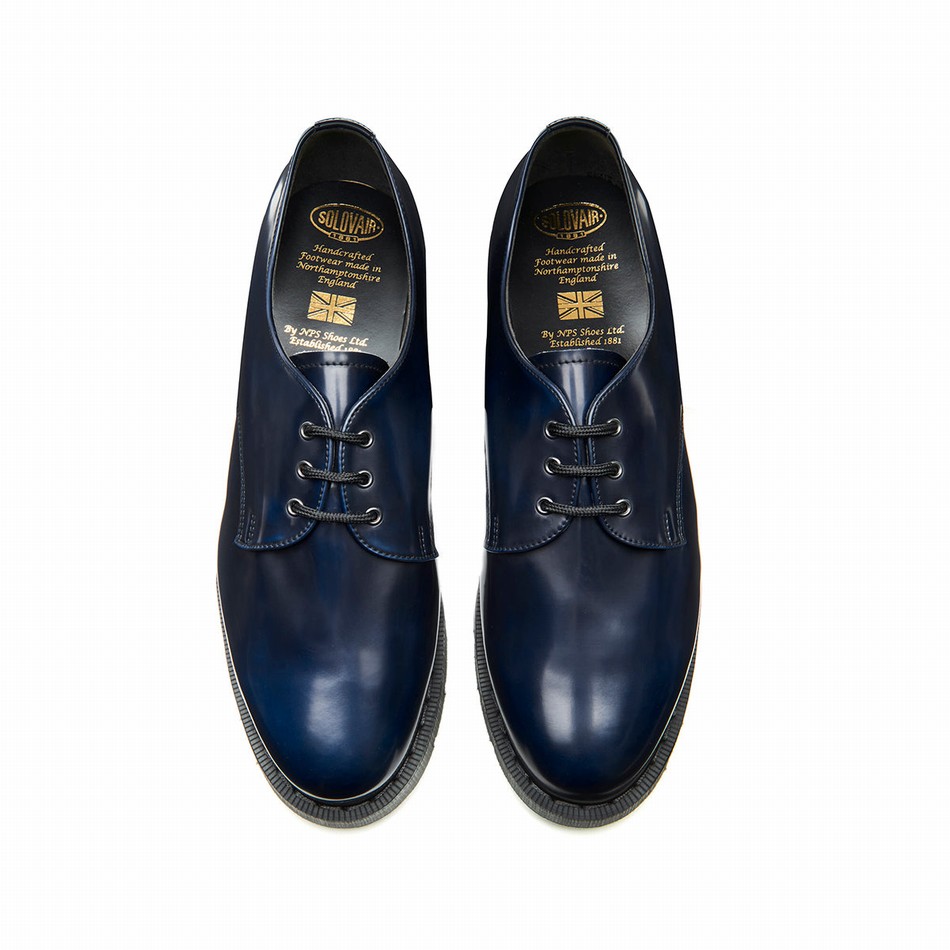 Solovair Rub-Off Vegan Donna Scarpe Gibson Blu Marino | VS3-995-NV-RO-VEG-G-040