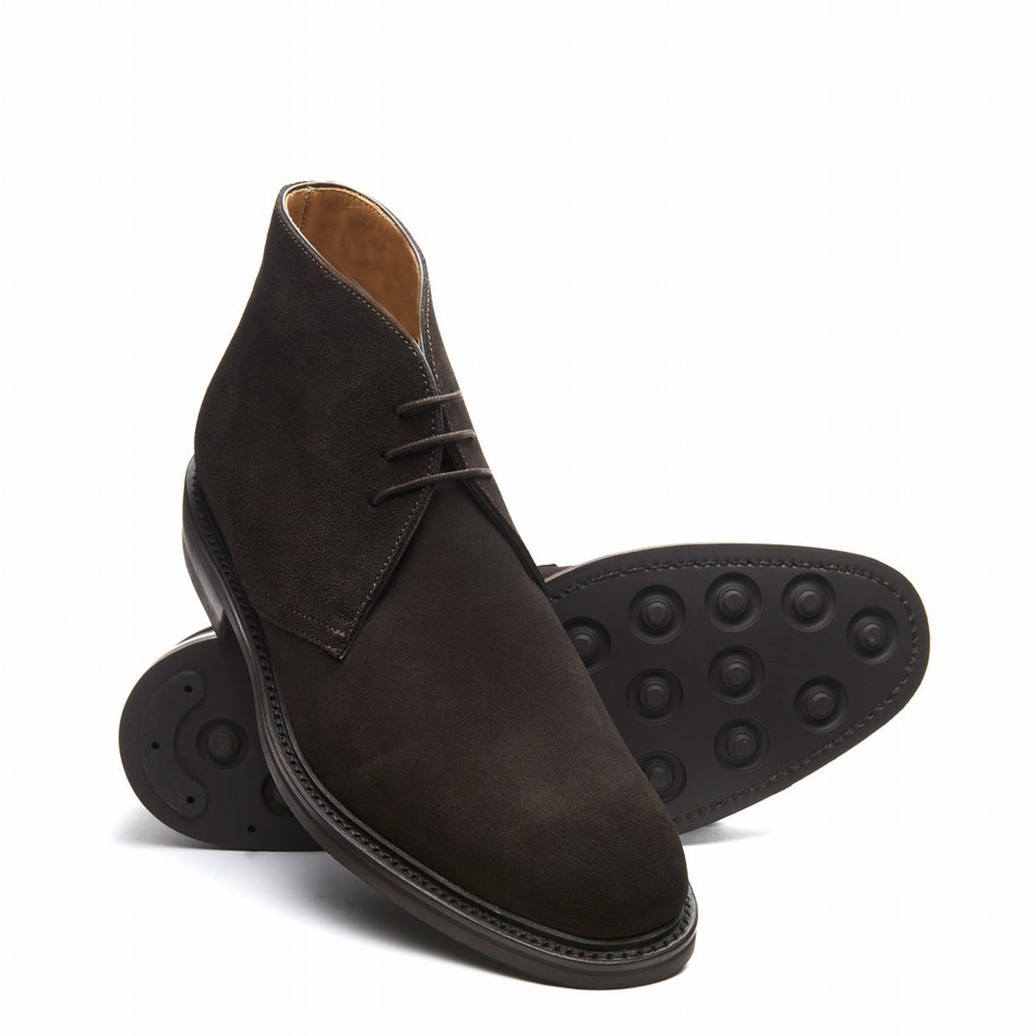 Solovair Suede 3 Eye Uomo Stivali Chukka Marroni | 103-BN-SUE-060