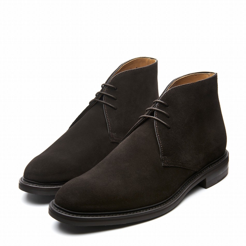 Solovair Suede 3 Eye Uomo Stivali Chukka Marroni | 103-BN-SUE-060