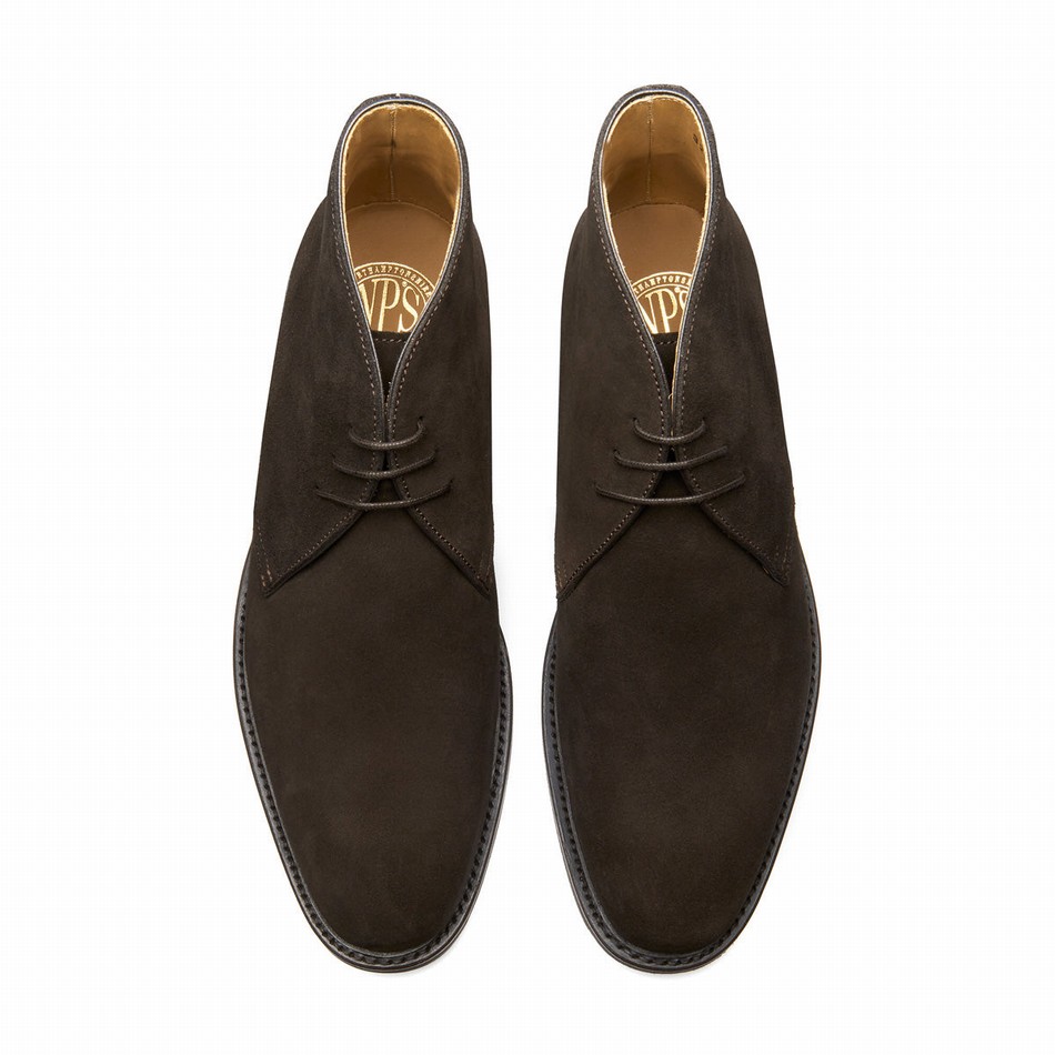 Solovair Suede 3 Eye Uomo Stivali Chukka Marroni | 103-BN-SUE-060