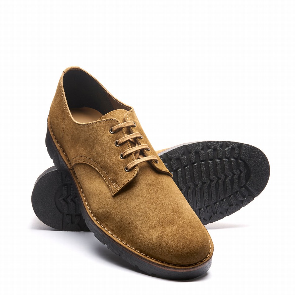Solovair Suede 4 Eye Uomo Scarpe Gibson Marroni | 390-013-060