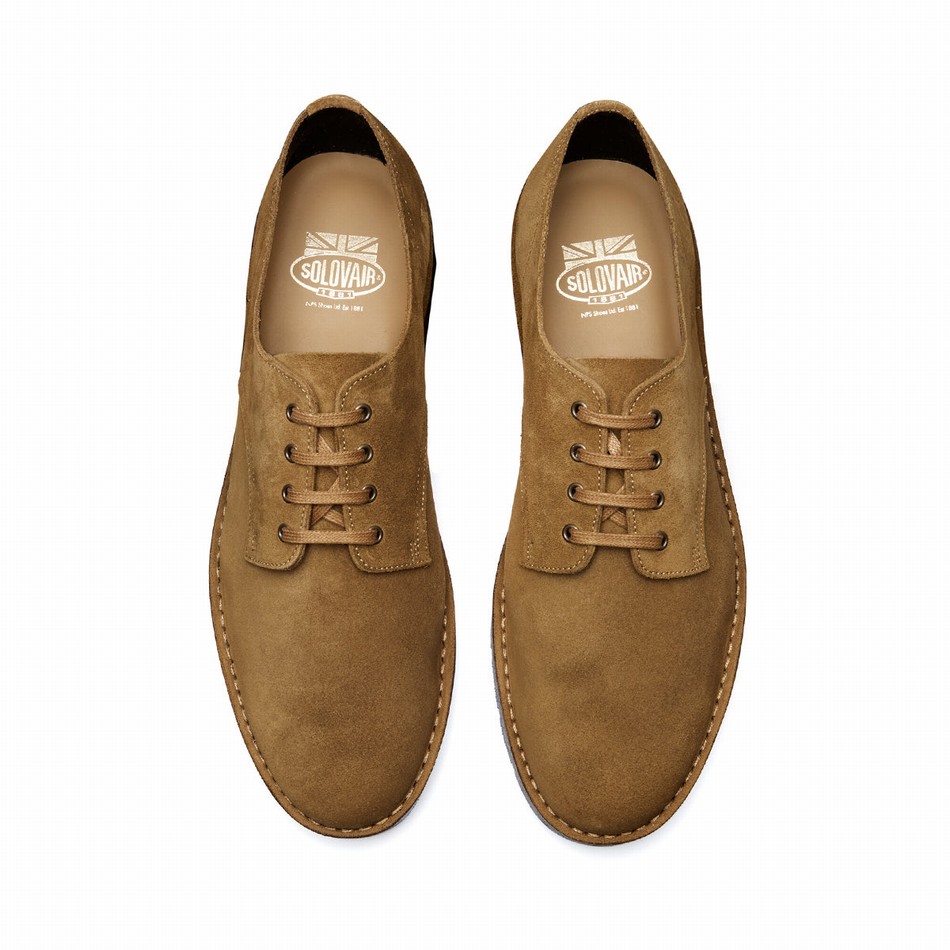 Solovair Suede 4 Eye Uomo Scarpe Gibson Marroni | 390-013-060