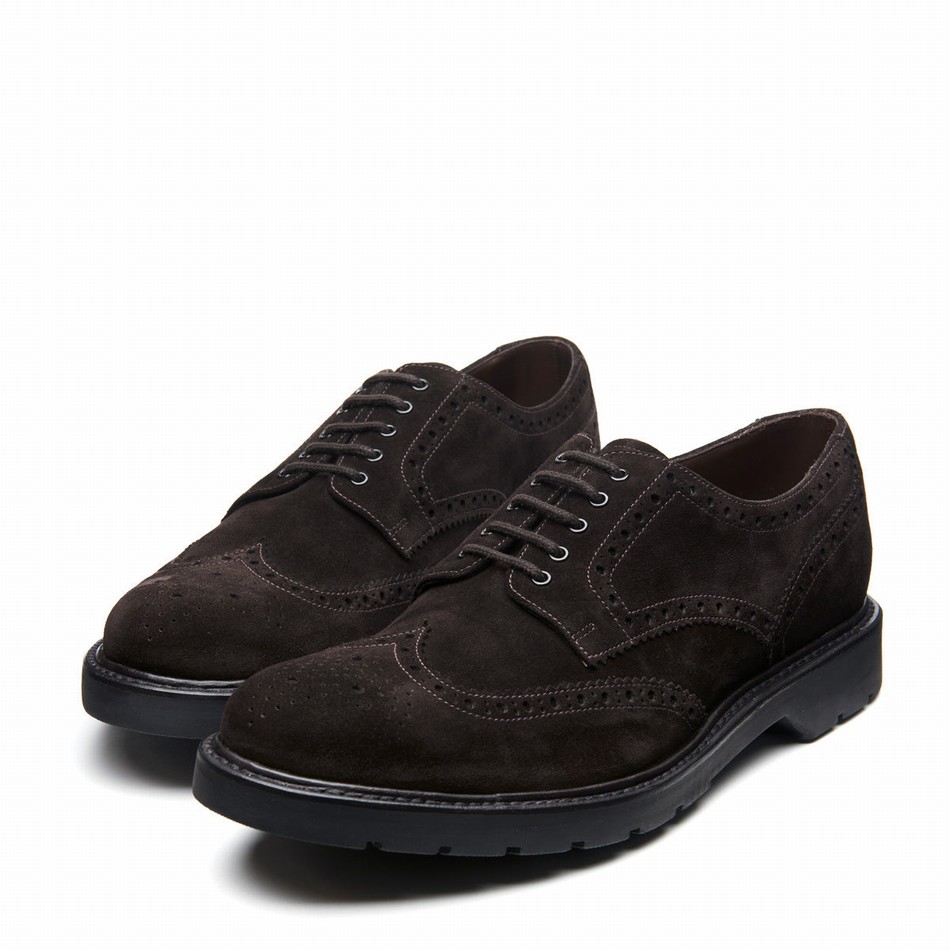 Solovair Suede 5 Eye Gibson Uomo Scarpe Brogue Marroni | LS5-813-BN-SUE-B-060