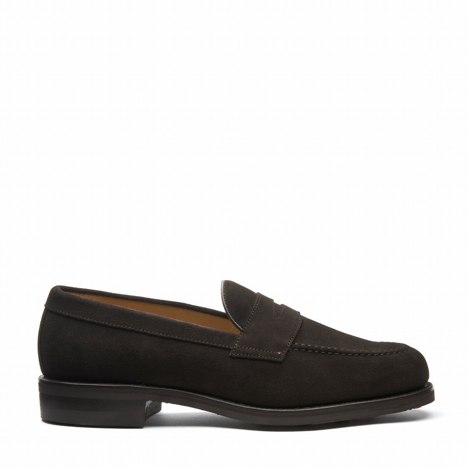 Solovair Suede Penny Uomo Mocassini Marroni | 970-BN-SUE-060