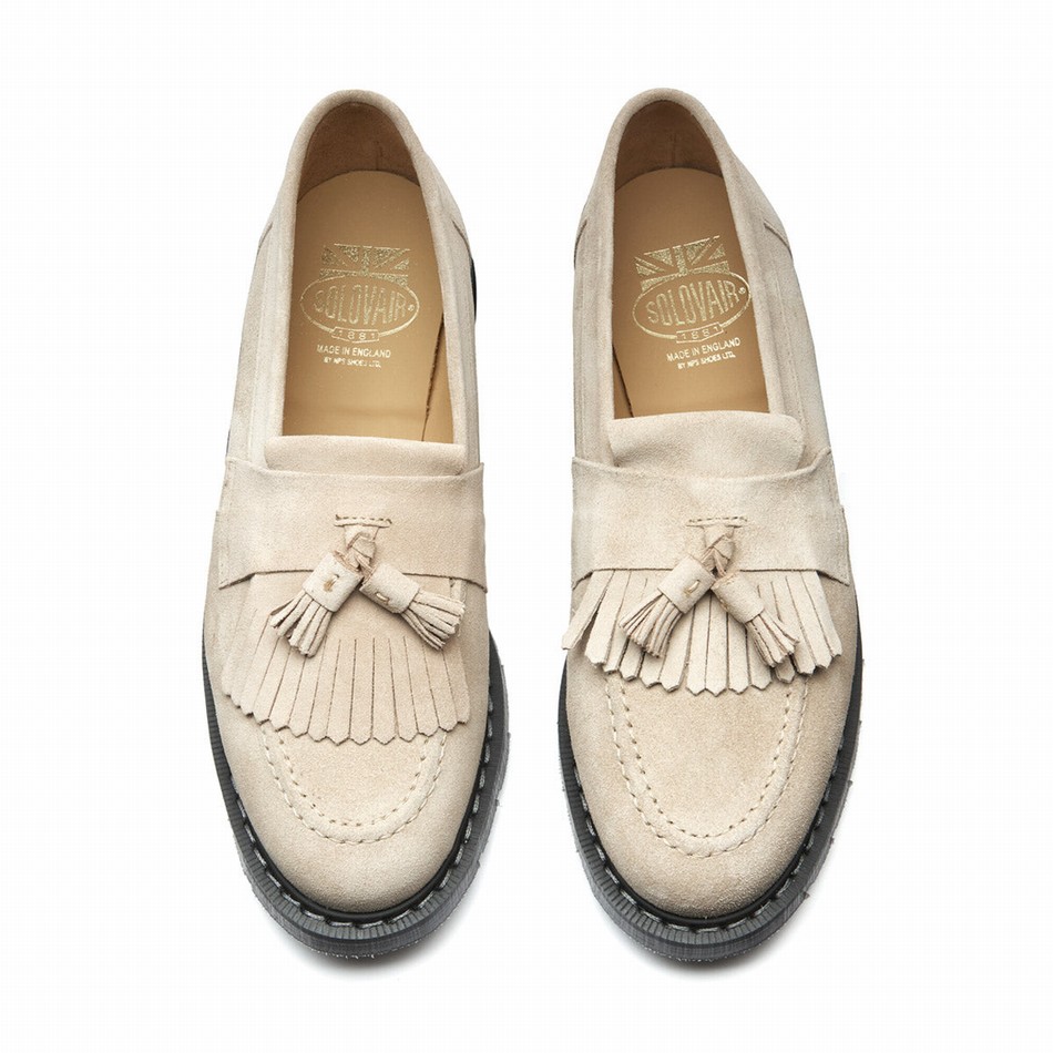 Solovair Suede Tassel Uomo Mocassini Beige | S0-1022-NU-SUE-G-040