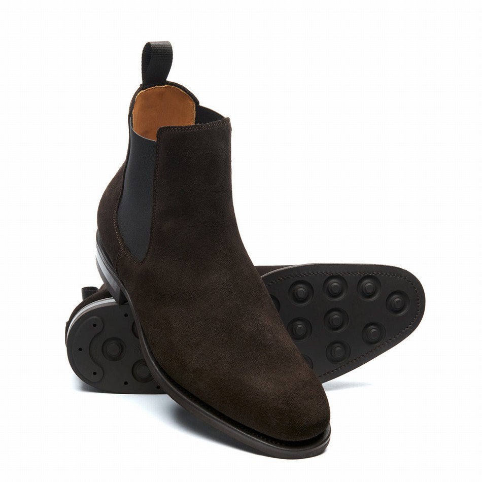 Solovair Suede Uomo Stivaletti Chelsea Marroni | 101-BN-SUE-060