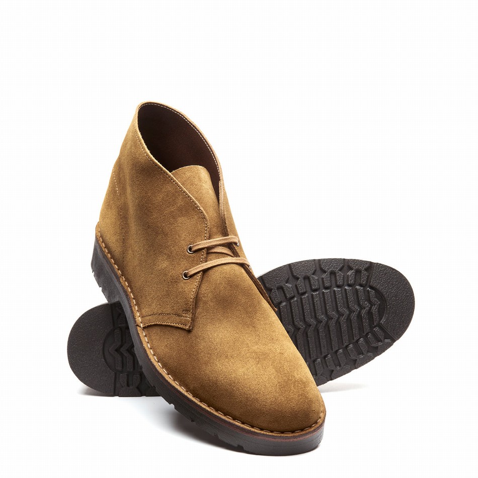 Solovair Suede Uomo Stivali Chukka Marroni | 103-374-060