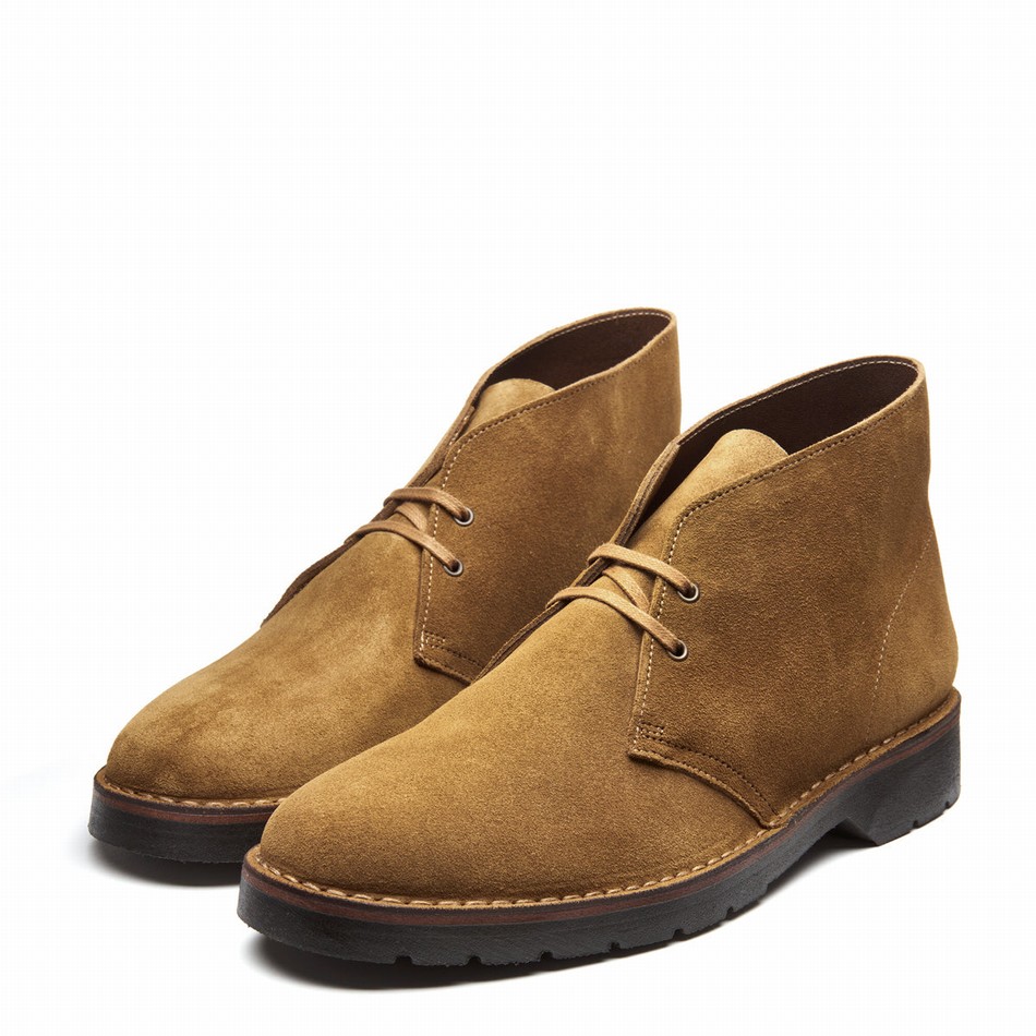 Solovair Suede Uomo Stivali Chukka Marroni | 103-374-060