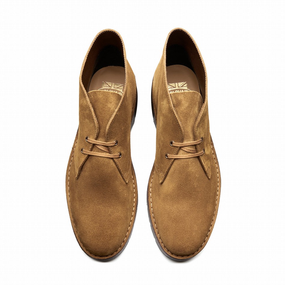 Solovair Suede Uomo Stivali Chukka Marroni | 103-374-060