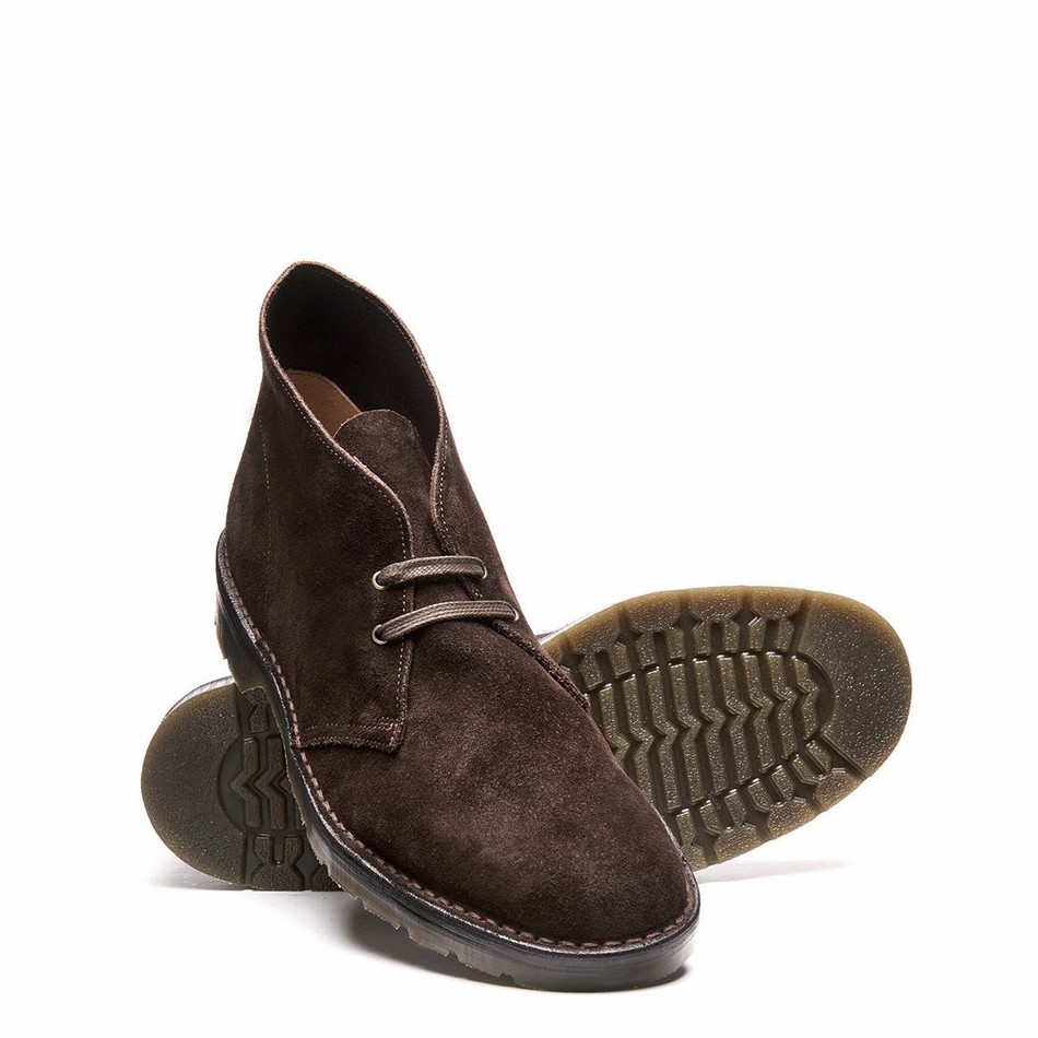 Solovair Suede Uomo Stivali Chukka Marroni | 103-369-060