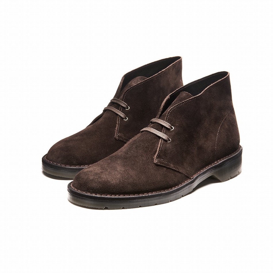 Solovair Suede Uomo Stivali Chukka Marroni | 103-369-060