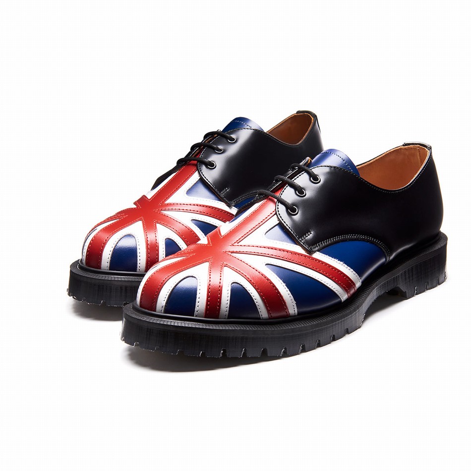 Solovair Union Jack Uomo Scarpe Gibson Nere | 3-995-UJ-060