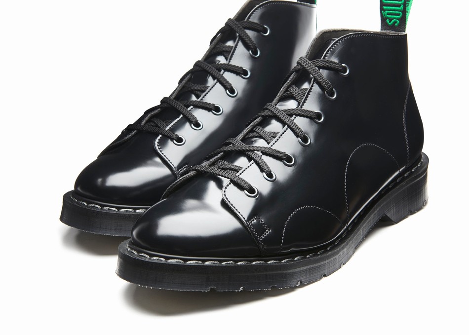 Solovair Vegan Hi-Shine Donna Stivali Da Scimmia Nere | VS7-116-BK-VEG-G-030