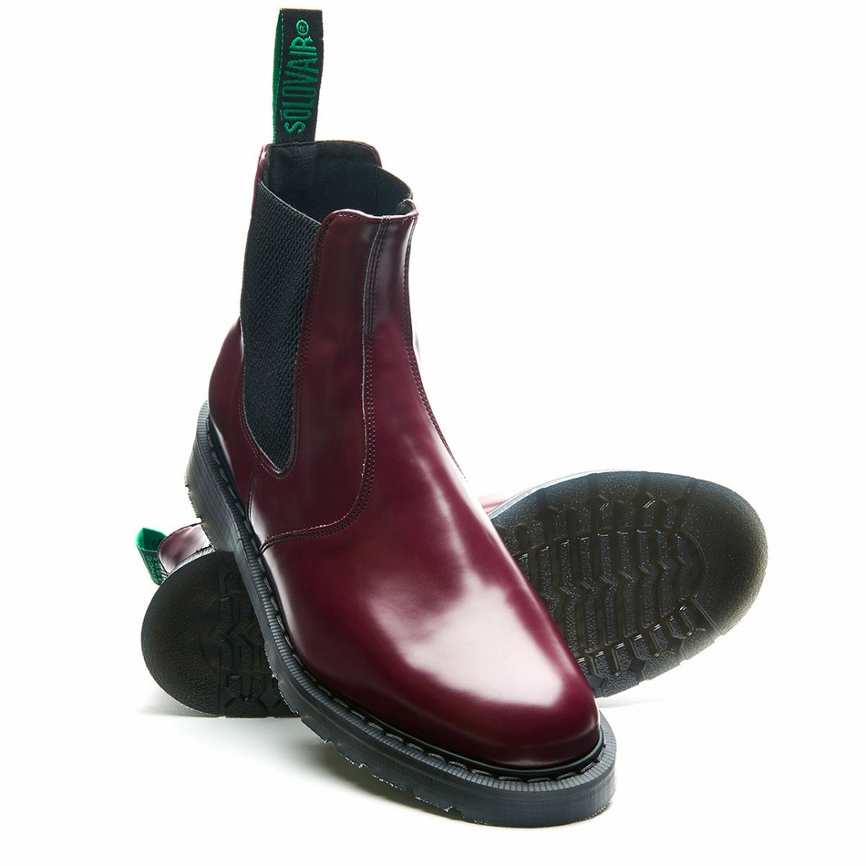 Solovair Vegan Hi-Shine Uomo Stivali Dealer Rosse | VS0-900-OX-VEG-G-030